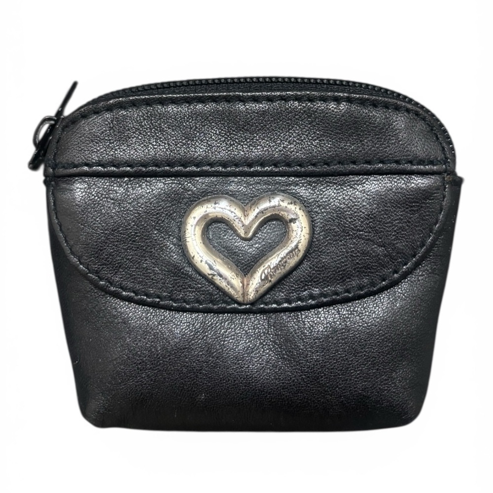 Brighton Black Pouch with Silver Heart Accent